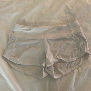 White lululemon speed up shorts